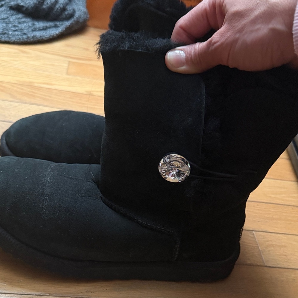 UGG Black  Boots with swarovski Crystal Accent
